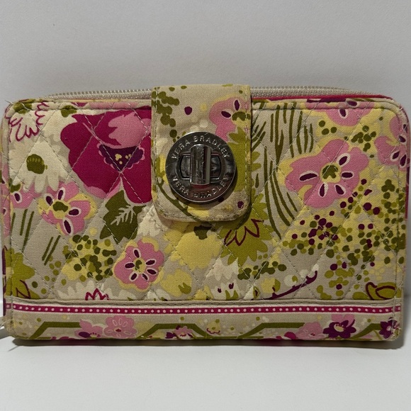 Vera Bradley Pink and Green Floral Wallet - Picture 3 of 7